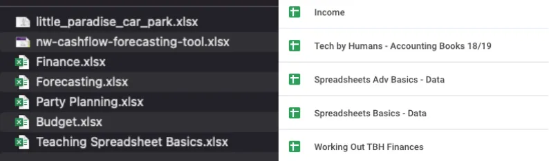 Spreadsheet Terms